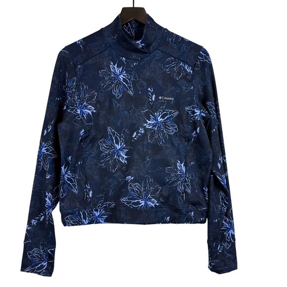 NWT Columbia Womens Ballona Pullover Sweater Floral Navy Blue - M - Picture 1 of 9